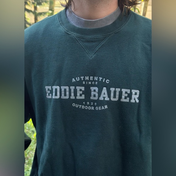 Eddie Bauer Men's Dark Green Crewneck Sweater Large - Picture 2 of 5
